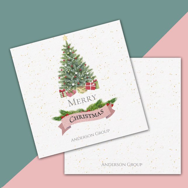 Urlaub in Unternehmen | Frohe Weihnachtskarte Mitteilungskarte (Corporate Holiday | Merry Christmas Note Card)