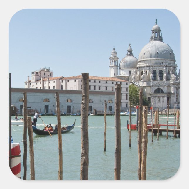 Urlaub in Venedig Landschaftsaufkleber Quadratischer Aufkleber (Vorderseite)