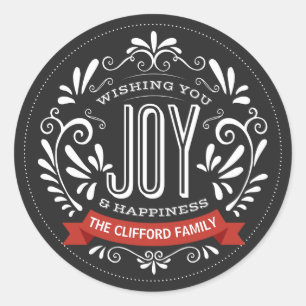 URLAUB JOY ROUND CHALKBOARD STICKERS