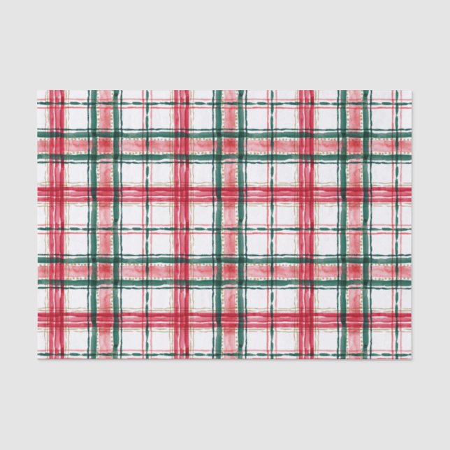 URLAUB KARIERT Red Green Seidenpapier (Vorderseite)