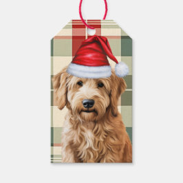 Urlaub Kariert und Goldendoodle Dog Weihnachten Geschenkanhänger