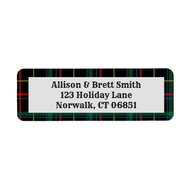 Urlaub Karierte Rücksendeadressen-Aufkleber (Vorne)