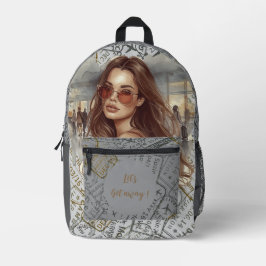 Urlaub, Lass uns wegfahren! Gedruckter Rucksack