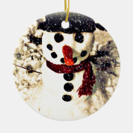 Urlaub lassen es schneebezaubernden Schneemann Keramik Ornament