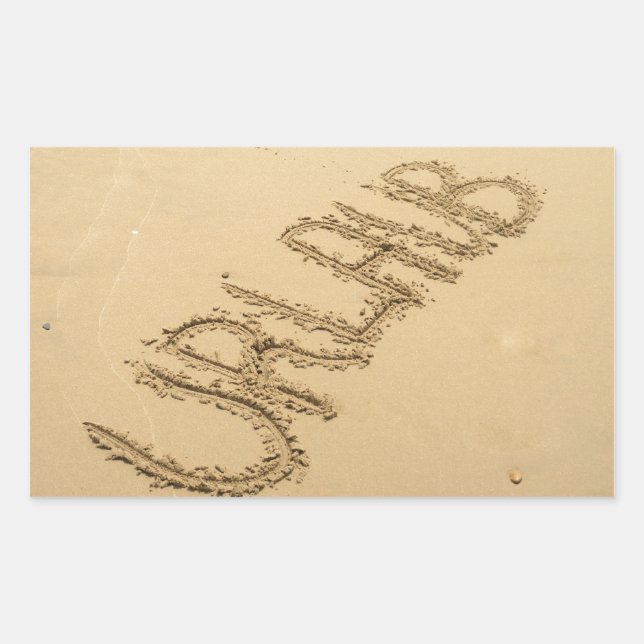 Urlaub - leerer Strand Rechteckiger Aufkleber (Vorderseite)