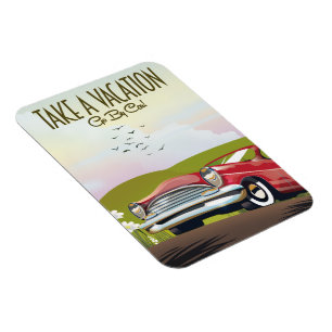 Urlaub machen - mit dem Auto fahren Magnet