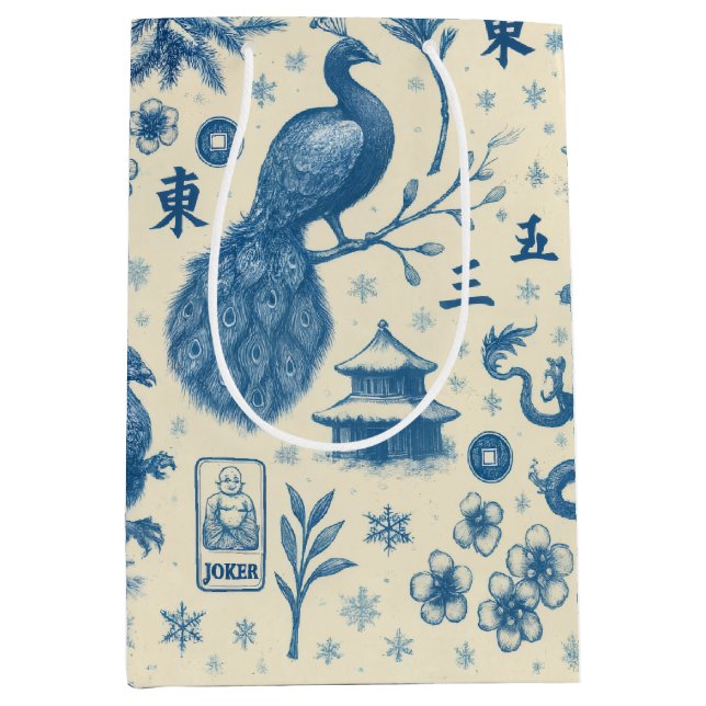 Urlaub Mahjong Toile Charme Geschenktüte (Vorderseite)