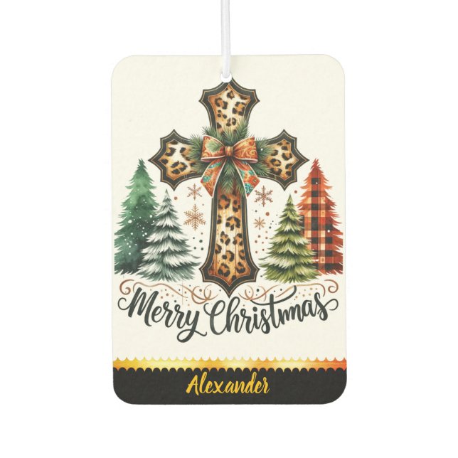Urlaub mit einem herrlichen Weihnachtsfest Autolufterfrischer (Vorderseite)