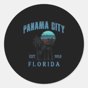 Urlaub Panama City Florida Est 1953 Sommer Männer Runder Aufkleber