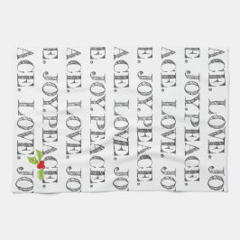 Urlaub PEACE. LIEBE. JOY. Christmas Holly Artisan Geschirrtuch