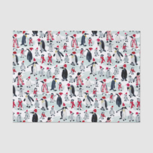 URLAUB PENGUIN PARTY SEIDENPAPIER