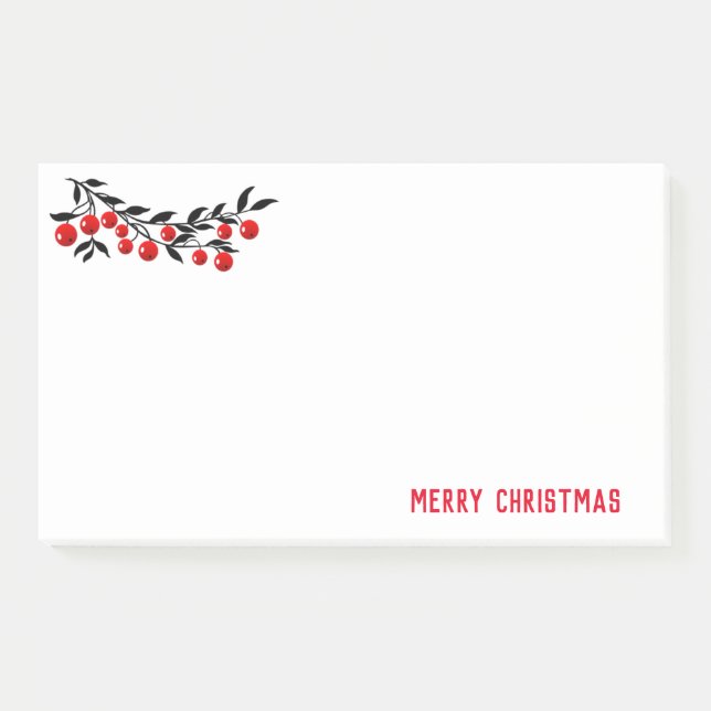 Urlaub Post-it-Notes-Winter Berries Post-it Klebezettel (Vorderseite)