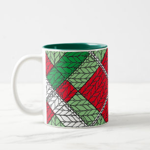 URLAUB RAUTE STRICK Green Zwei-Tonen-Tasse Zweifarbige Tasse