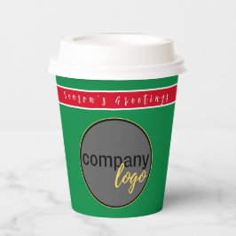 URLAUB ROT UND GRÜNE GESCHÄFTSLOGO BRAND CUSTOM PAPPBECHER