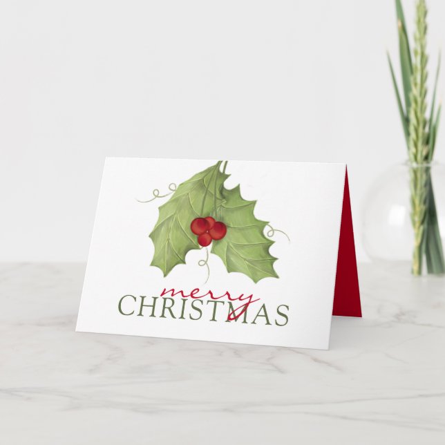 Urlaub Rustikal Elegante Weihnachten Einfach Vinta Karte (Vorderseite)