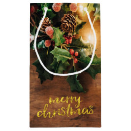Urlaub Rustikaler Mistletoe, Saitenleuchten, Holz Kleine Geschenktüte