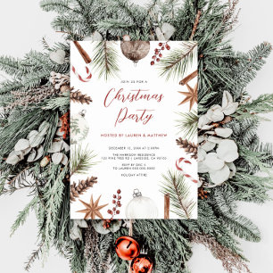 Urlaub Rustikales Weihnachtsfest Party Einladung