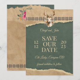 Urlaub Save the Date Hochzeit in der Lodge Einladung