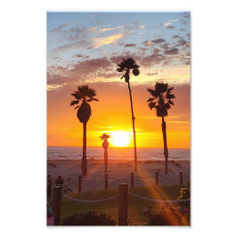 Urlaub Sonnenuntergang Strand Fotodruck