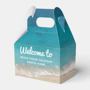 Urlaub Vermietung Aquamariner Blauer Ozean Willkom Geschenkschachtel