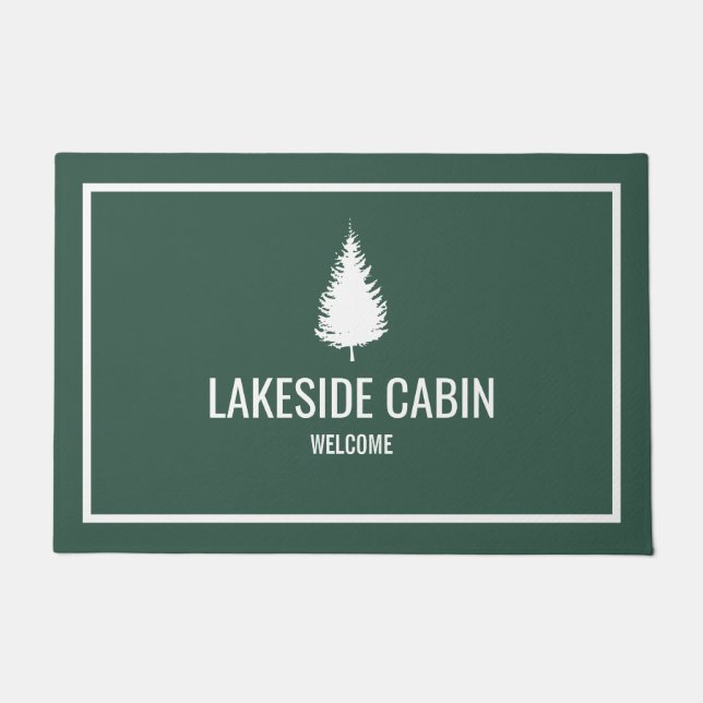 Urlaub Vermietung grünen Baum Cabin Airbnb Willkom Fußmatte (Vorderseite)