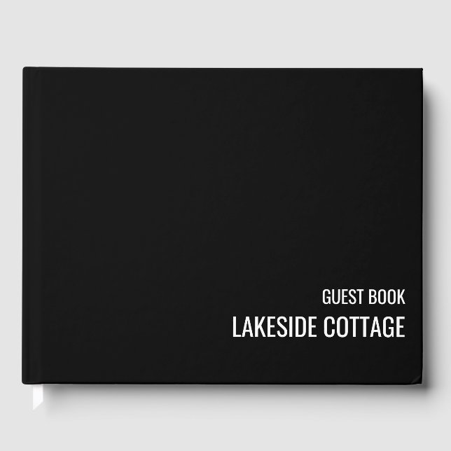 Urlaub Vermietung Minimalistische Schwarz Moderne  Gästebuch (Vorderseite)