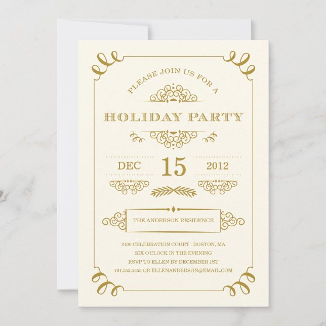 URLAUB VINTAG| EINLAGEN DER HOLIDAY PARTY EINLADUNG (Vorderseite)