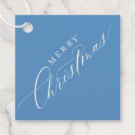URLAUB WRAPPING Frohe Weihnachten elegant blau Geschenkanhänger