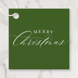 URLAUB WRAPPING Frohe Weihnachten elegant grün Geschenkanhänger