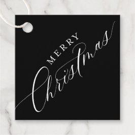 URLAUB WRAPPING Frohe Weihnachten elegant schwarz Geschenkanhänger