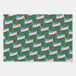 Urlaub Wrapping - Pinguine, Lastwagen, Lebkuchen Geschenkpapier Set