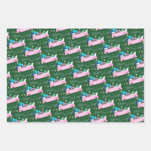 Urlaub Wrapping - Pinguine, Lastwagen, Lebkuchen Geschenkpapier Set