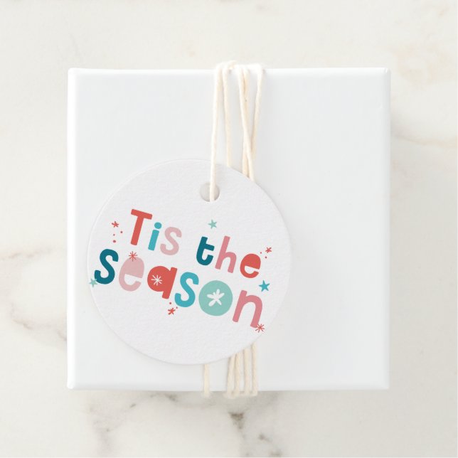 URLAUB WRAPPING Spaß Typografie ist die Saison Geschenkanhänger (Beispiel)