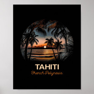 Urlaubs-Souvenir Palme Tahiti Poster
