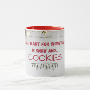 "Urlaubsangebot für Schnee und Cookies auf Tasse" Tasse
