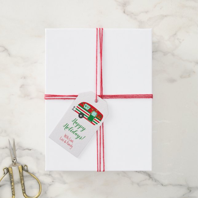 Urlaubscamper, Personalisierte Weihnachten Geschenkanhänger (Mit Garn)