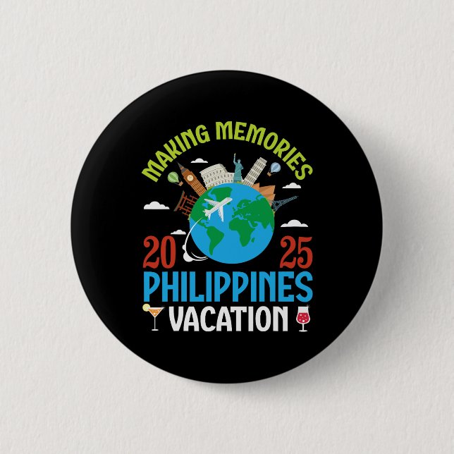 Urlaubserinnerungen Auf Den Philippinen 2025 Reise Button (Vorderseite)