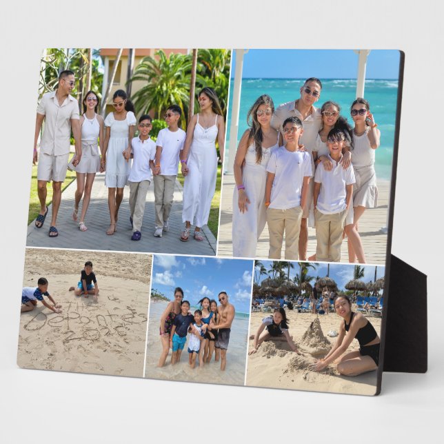 Urlaubsfamilie Foto Collage 5 Bilder Fotoplatte (Seite)