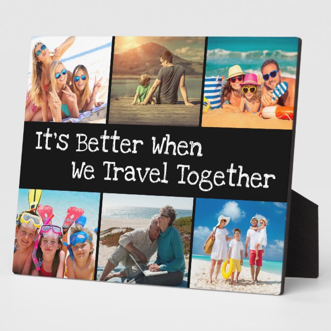 Urlaubsfoto Collage Besser zusammen reisen Fotoplatte (Seite)