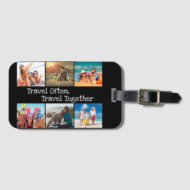 Urlaubsfoto-Collage Reisen oft zusammen Gepäckanhänger (Vorderseite (Horizontal))
