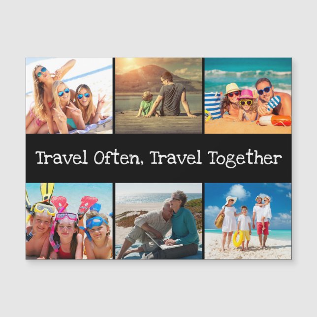 Urlaubsfoto-Collage Reisen oft zusammen Magnetkarte (Vorderseite)