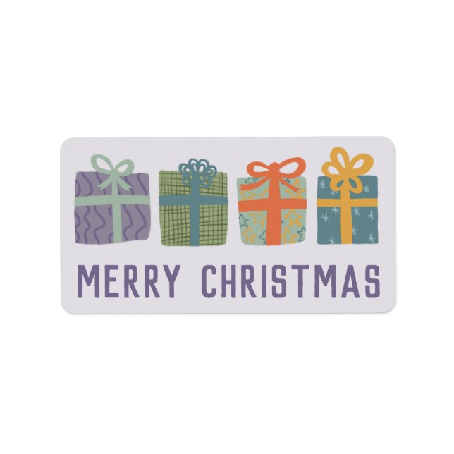 Urlaubsgeschenke Niedlich handgezeichnet MERRY CHR Adressaufkleber (Vorne)