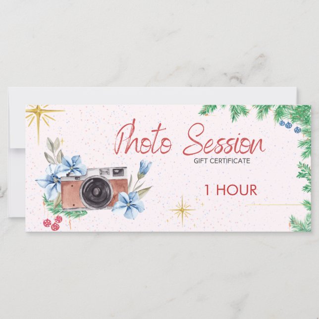 Urlaubsgutschein für Fotos, Geschenkgutschein (Vorderseite)