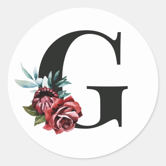 Urlaubsinitiativen für Winterferien Buchstabe G Runder Aufkleber (Vorderseite)