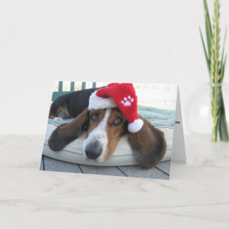 Urlaubskarte mit Basset Hound Feiertagskarte