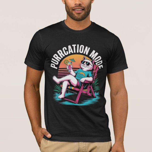 Urlaubsmodus Katze T-Shirt (Vorderseite)