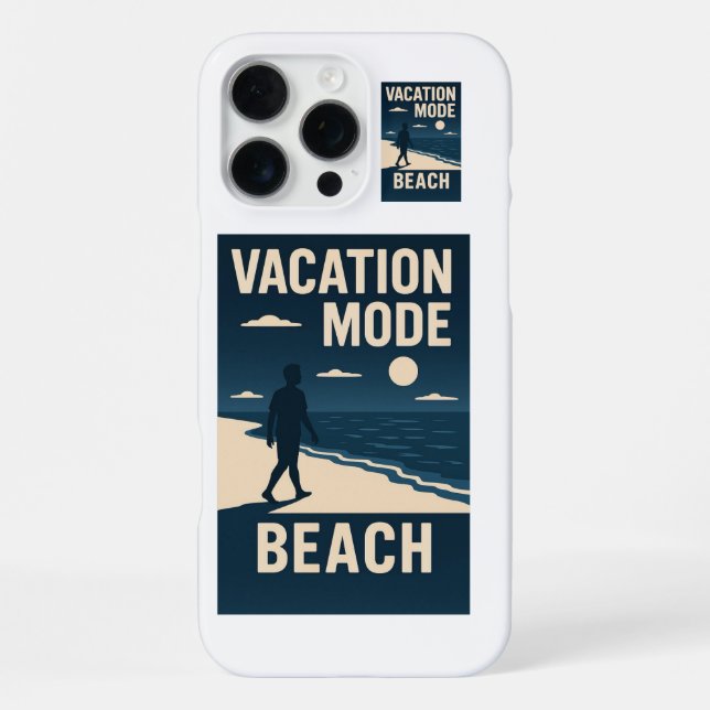 Urlaubsmodus Strand iPhone 16 Pro Max Hülle (Rückseite)