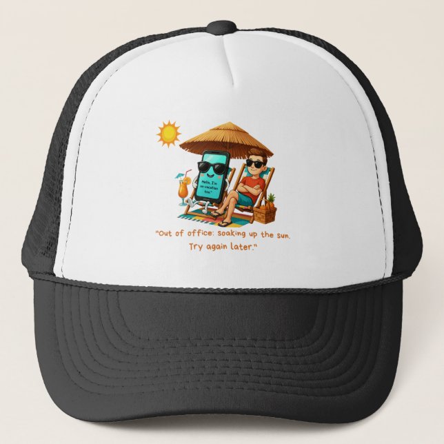 Urlaubsmodus T Shirt für den Menschen Truckerkappe (Vorderseite)