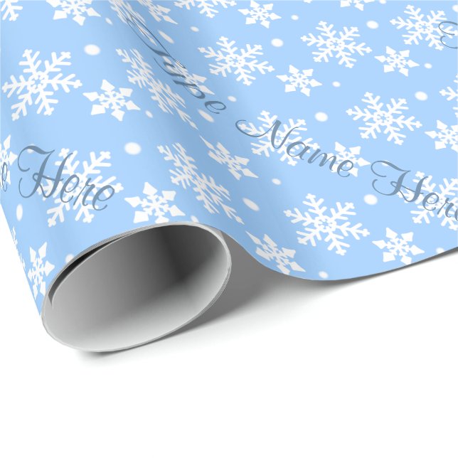 Urlaubspapier Blaue Schneeflocke Geschenkpapier (Rolleneckpunkt)