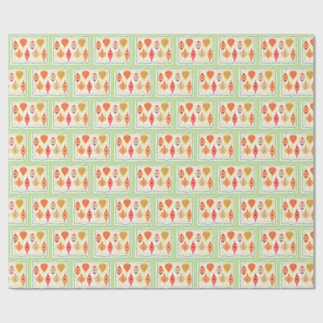 Urlaubspapier für Vintage Ornamente Geschenkpapier (Flach)